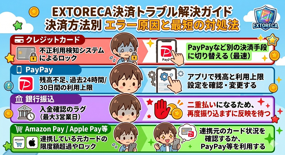 エクストレカ 決済できない