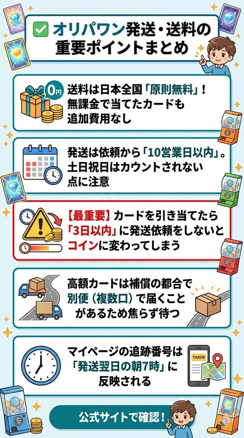 オリパワン 発送 送料 届かない 発送されない