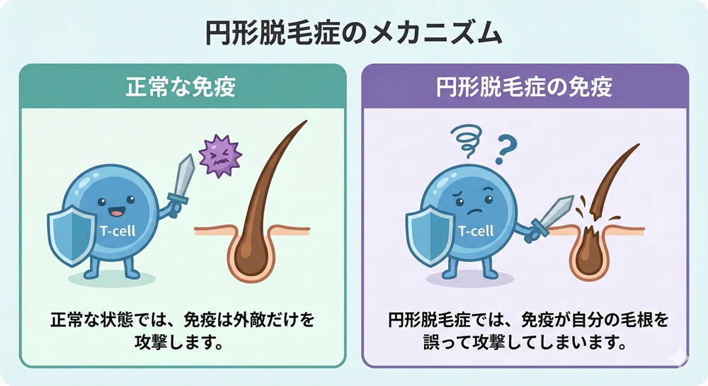 円形脱毛症 原因