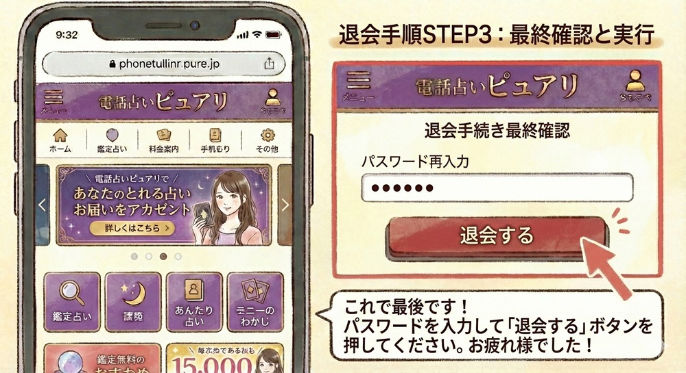 ピュアリの退会方法は？