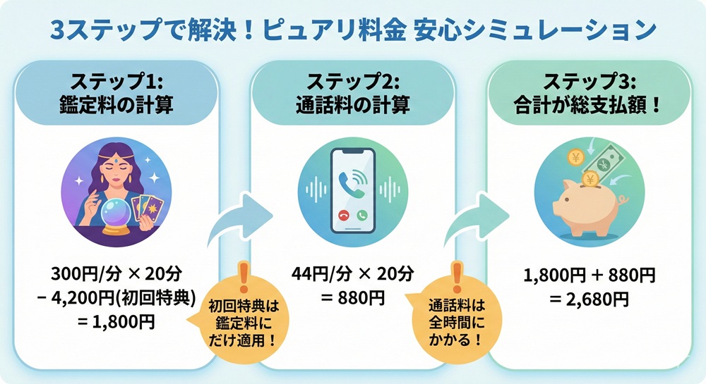 電話占いピュアリの通話料は？