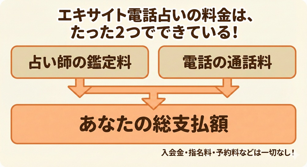 エキサイト電話占いの電話代はいくらですか?