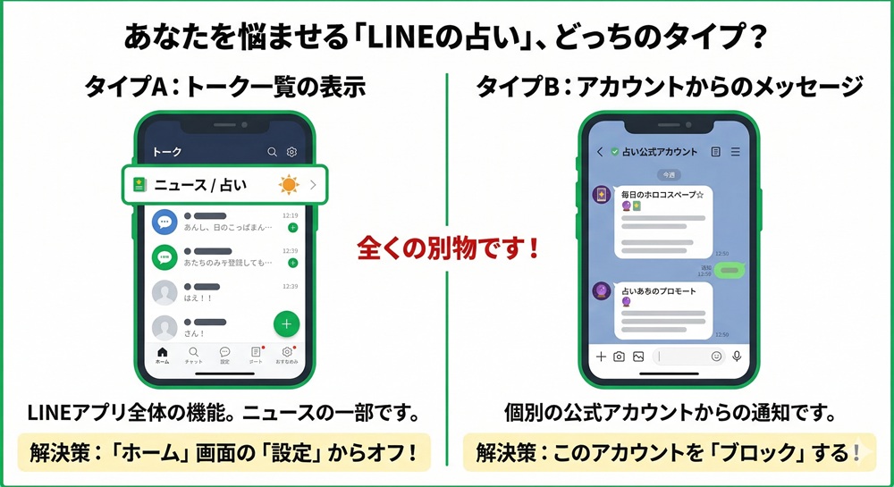 LINEの占いを非表示にするには？