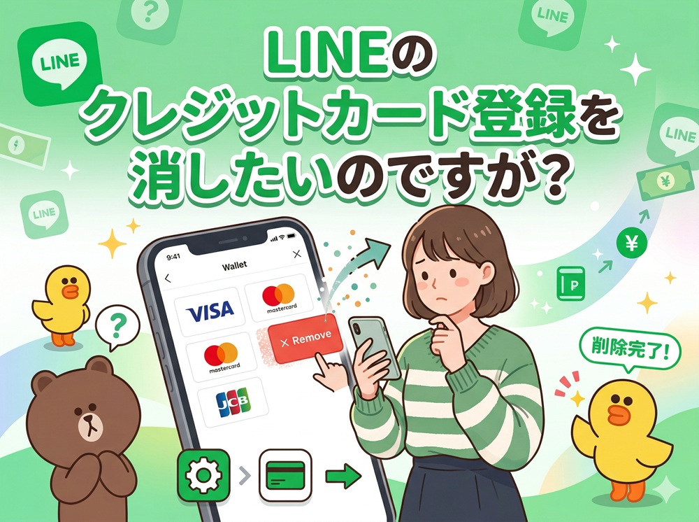 LINEのクレジットカード登録を消したいのですが？
