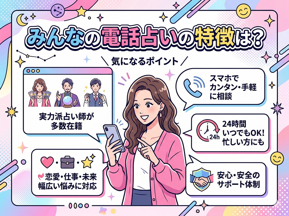 みんなの電話占いの特徴は？