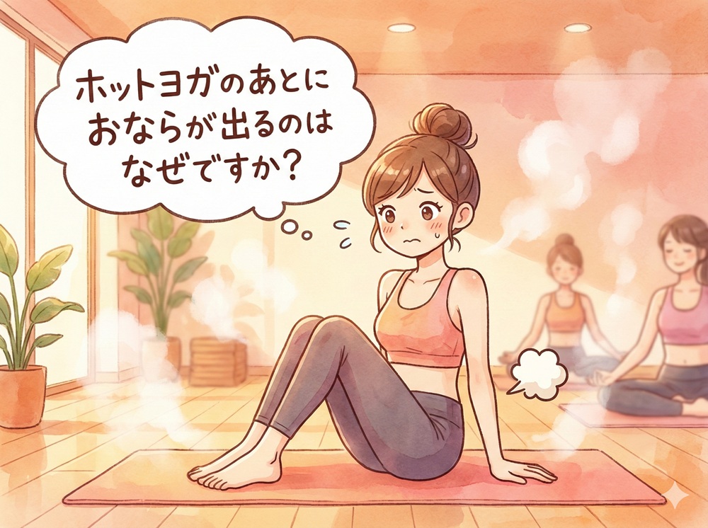 ホットヨガのあとにおならが出るのはなぜですか？