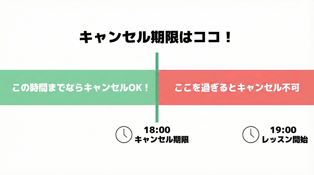 LAVAのキャンセル待ちは60分前までですか？