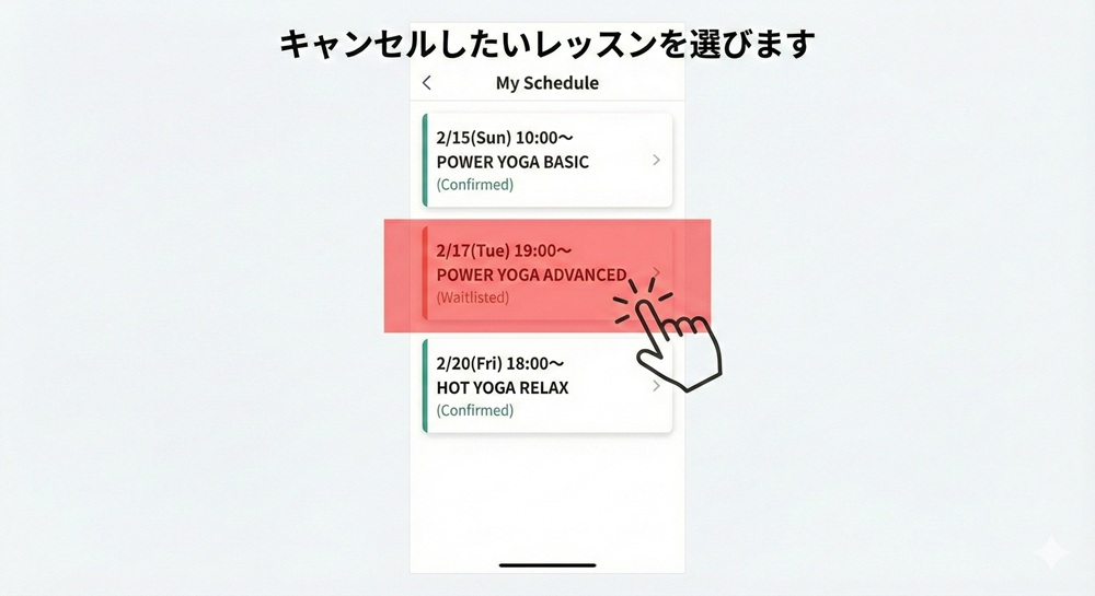 LAVAのキャンセル待ちは60分前までですか？