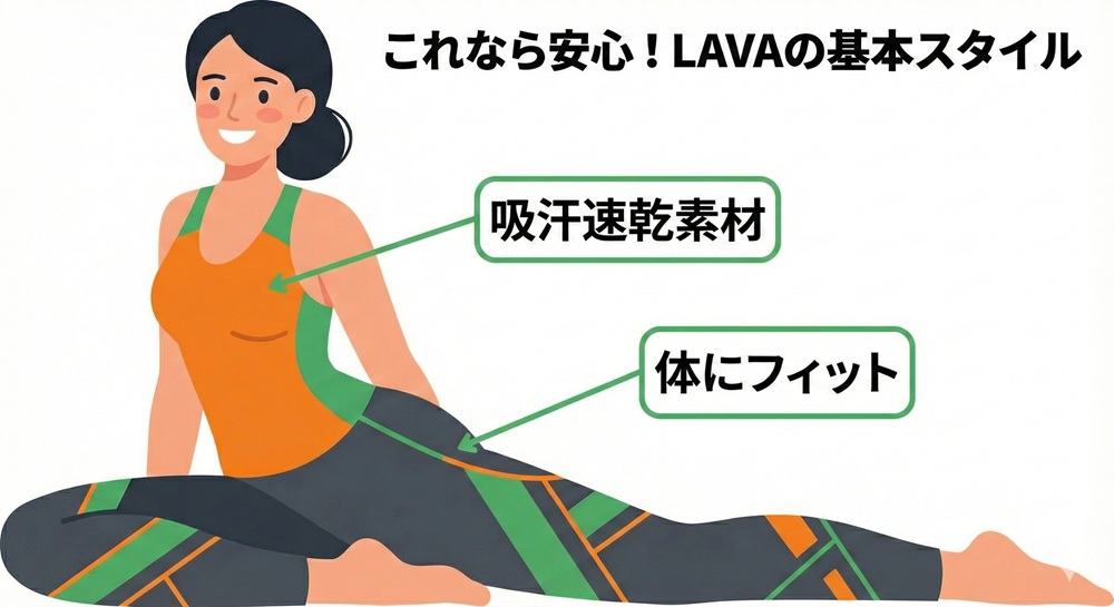 LAVAのホットヨガの服装は?