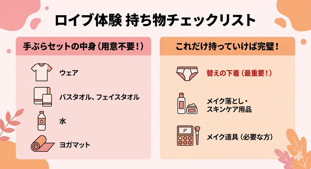 ロイブは手ぶらで通えますか？