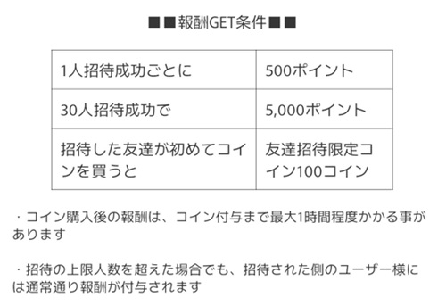 オリくじ招待コードの報酬GET条件