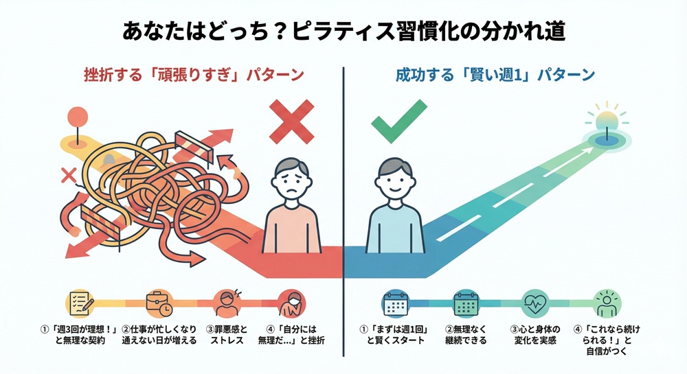 マシンピラティスは週に何回やればいいですか?