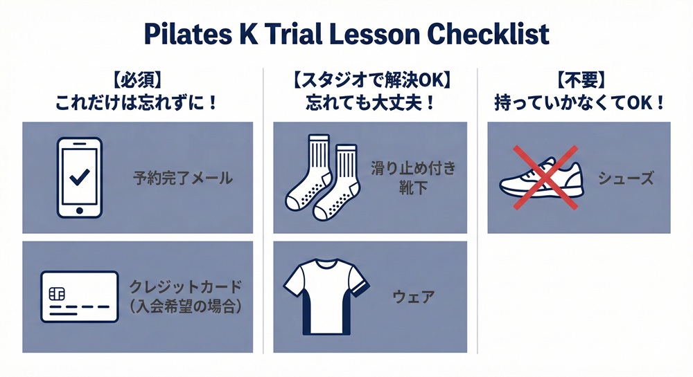 ピラティスKの体験レッスンで靴下を忘れたら？