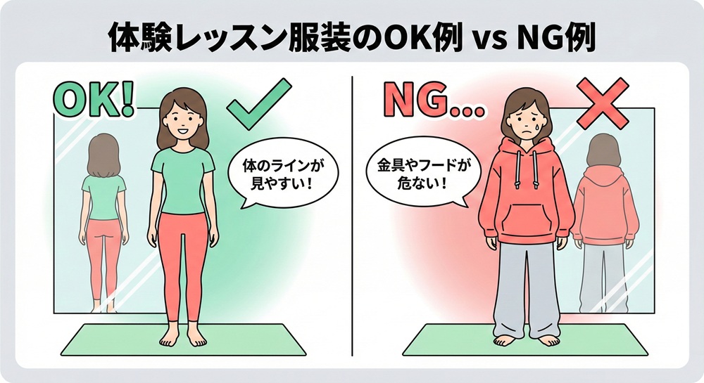 ピラティスミラー体験の服装は？