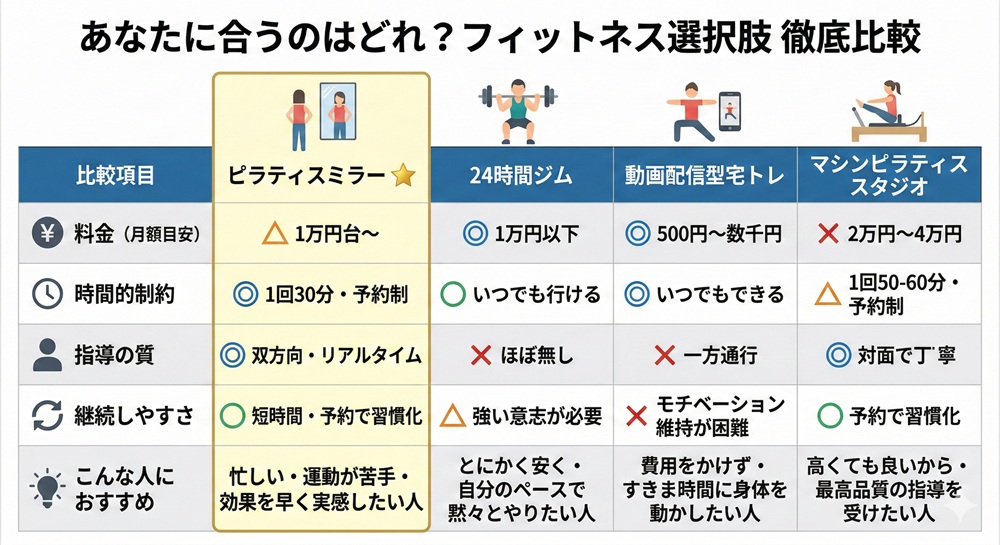 ピラティスミラーの特徴は？
