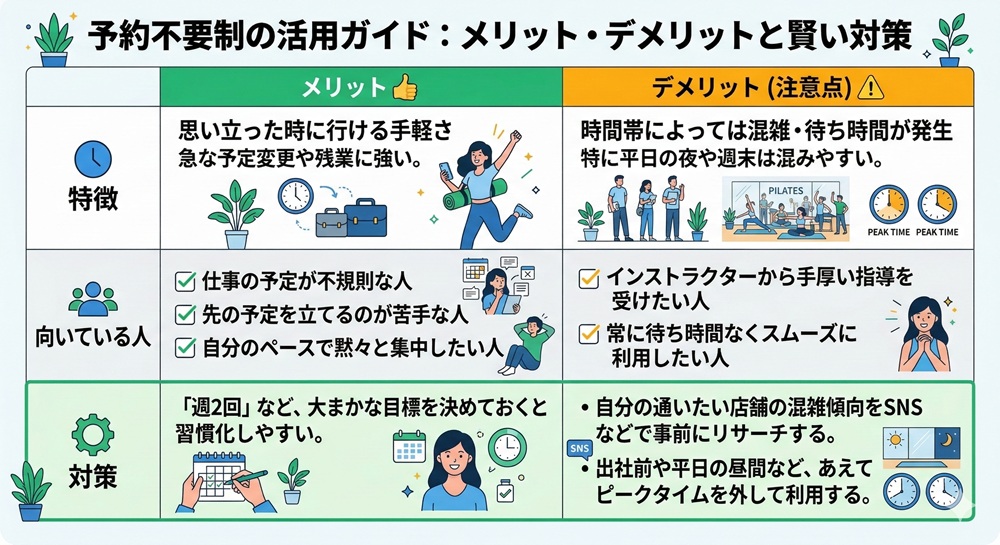 アーバンクラシックピラティスは予約なしで通えますか？