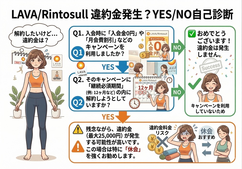 LAVAピラティスの解約金はいくらですか？