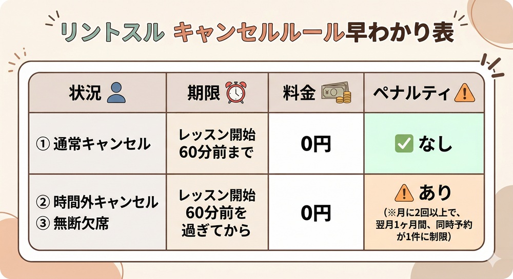 リントスルのキャンセルルールは？