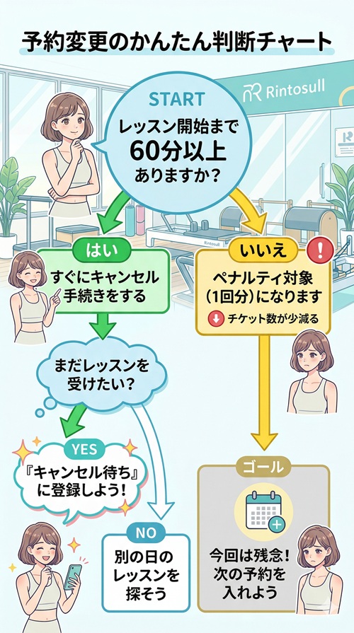 リントスルのキャンセル待ちは何分前までですか?