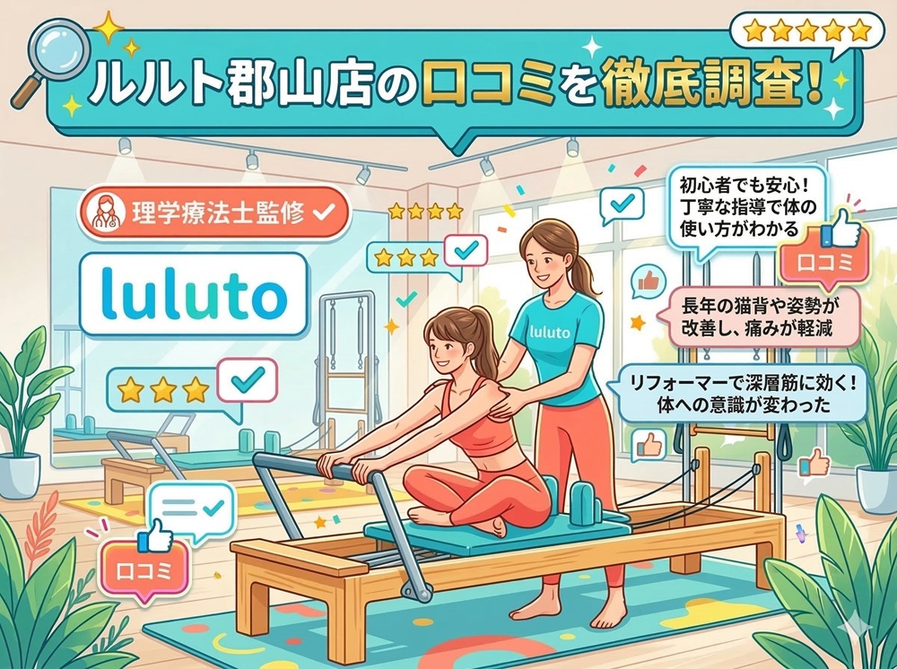 ルルト 郡山店 口コミ 評判 料金 体験レッスン 比較 安い マシンピラティス 株式会社理学ボディ